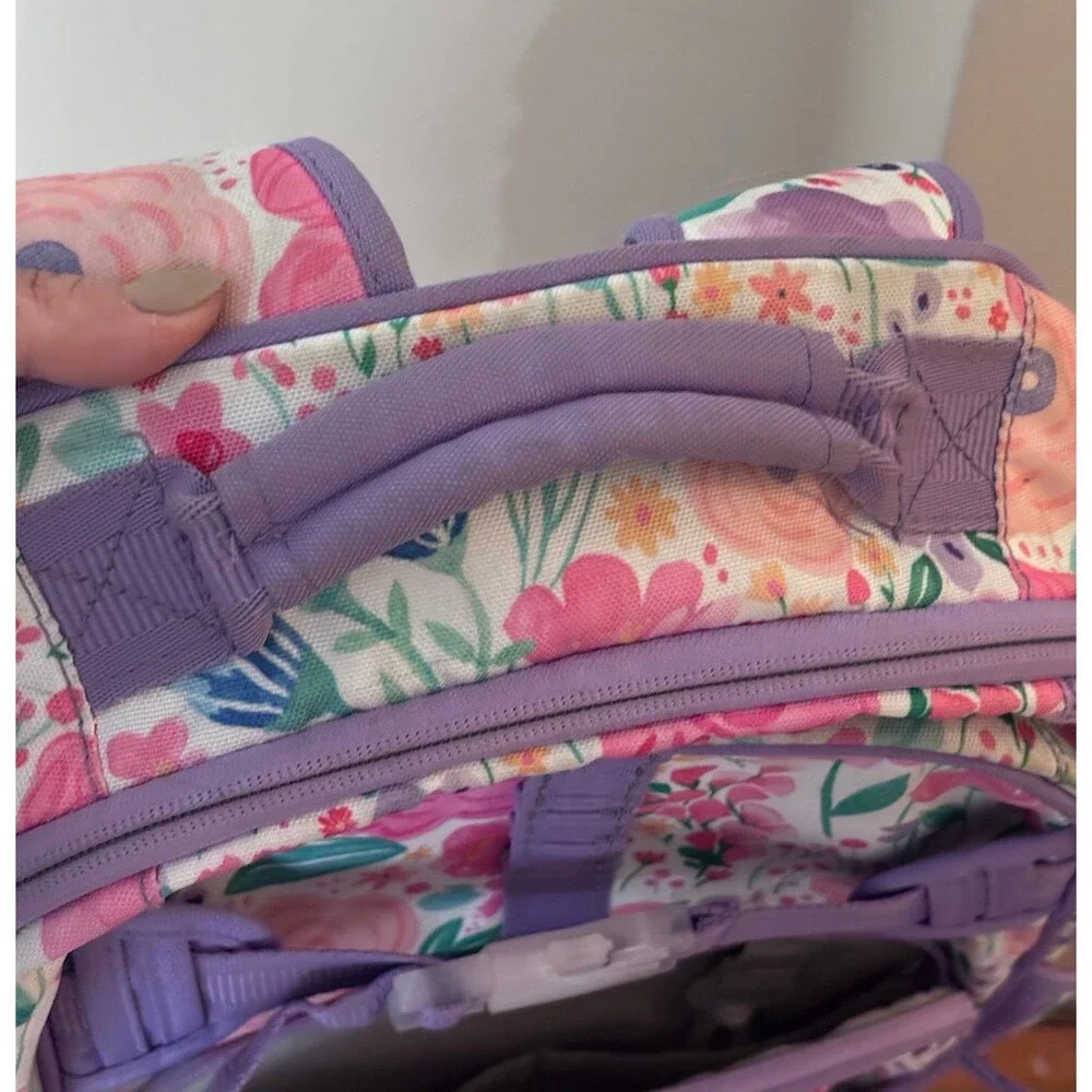 Pottery Barn Kids Mackenzie Floral Backpack Pink Purple Girls School Bag
